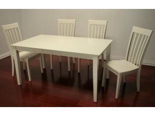 Simple Rectangular Dining Table in Shore White