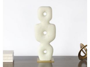 Ivory Stone Stacked Totem - Cleared Décor