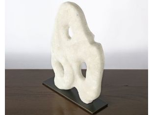 White Glass Stone Abstract Sculpture - Cleared Décor