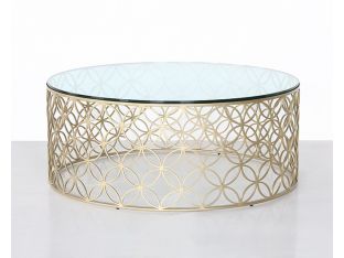 Gold Interlocking Circles Coffee Table