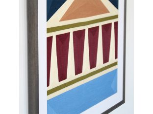 Post Haste Framed Geometric Embroidery 28W X 28H 