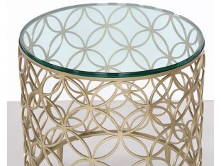Gold Interlocking Circles End Table