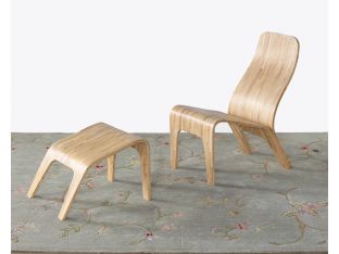 Natural Bamboo Lounge Chair and Ottoman