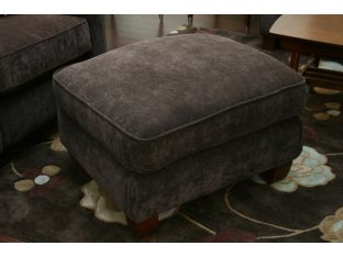 Charcoal Velvet Modern Ottoman