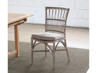 Bamboo and Woven Rattan Side Chair