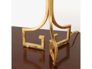 Antique Gold Table Lamp with Greek Key Base